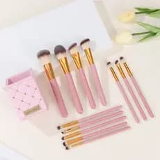 Conjunto de 12 pincéis de maquiagem Pincel de Blush Pincel de sombra Pincel de pó solto Pincel de corretivo Conjunto de