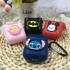 Bonito Dos Desenhos Animados Capa De Silicone Para Inpods i12 i10 i11 i9  Earpod TWS Fone De Ouvido Protetora Com Gancho