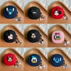 Capa De Fone De Ouvido Mickey Winnie Para Samsung Galaxy Buds 2/Pro/Live/2 FE Com Chaveiro