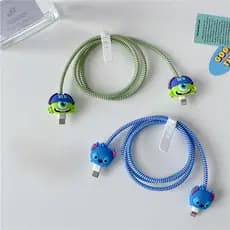 4Pcs/set Spring Cable Winder Compatible for Apple18w/20w Charger Protective Case Generic Data Cable Head Bite Protector