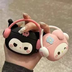 Música Melody Kulomi Caixa Compatível Para AirPods Apple 1 2 3 Pro Pro2 Capa Com Acessórios Fones De Ouvido Gancho Bolsa