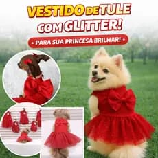 Vestido Para Cachorro Femea Pet Encantado vermelho para cachorro e gato