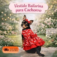 Vestido Pet Bailarina Para Shih Tzu Femêa | Roupa Feminina Confortável e Delicada