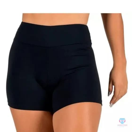 Short Curtinho Fitness Academia Feminino Cintura Alta Liso  SEM EMPINA BUMBUM  Caimento Perfeito 0 transparencia confia.