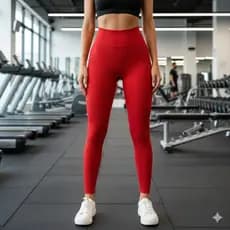 Calça Legging Canelada de Cintura Alta Sem Costura para Academia Feminina Elástica Sem Transparencia