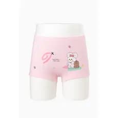 Kit Calcinha Boxer Infantil Menina Algodão  Shortinho Confortável  Cores Suaves Estampa de Bichinhos