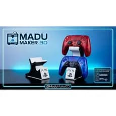 Suporte De Controle PS5 E PS4 Organizador De Mesa Duplo Premium Impressão 3D Madu Maker