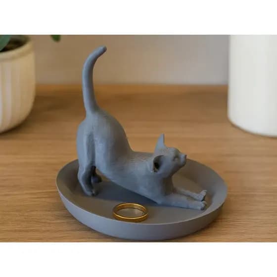Porta-Joias Gatinho Alongando – Impressão 3D