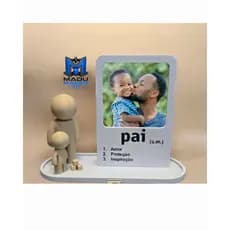 Porta-Retrato Personalizado Pai em Impressão 3D | Presente para Dia dos Pais | Porta Foto Decorativo com Base