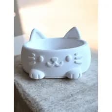Tigela Gatinho Decorativa Impressão 3D | Porta Petiscos | Comedouro Fofo para Gatos | Decoração Pet