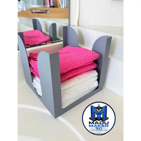Organizador de Toalhas em Impressão 3D | Porta Toalhas de Bancada | Suporte para Banheiro e Lavabo