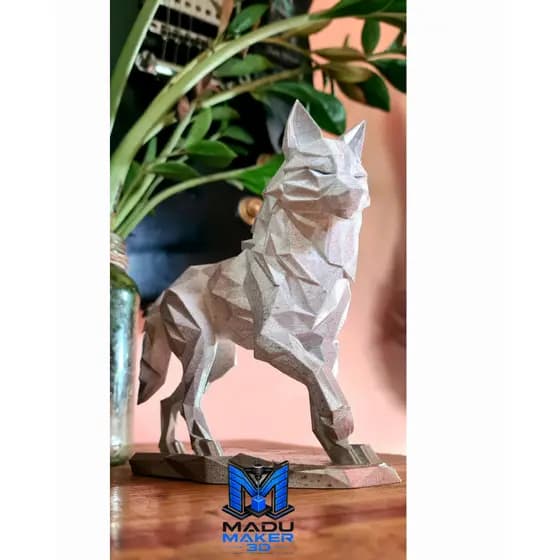 Lobo Decorativo em Impressão 3D | Escultura Moderna | Decoração para Sala, Escritório e Ambientes Sofisticados