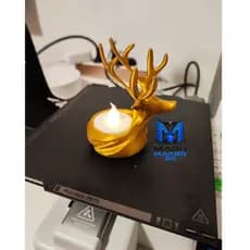 Porta Velas Rena Decorativa em Impressão 3D | Castiçal Natalino | Enfeite de Mesa para Decoração de Natal