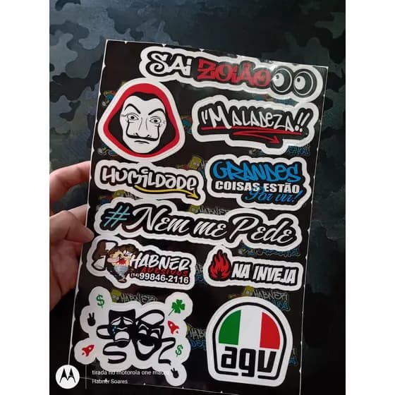 Cartelas De Adesivos Carro Moto Caminhão Bike