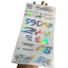 Kit 16 Adesivos Holográficos Para Moto Cartela Bike
