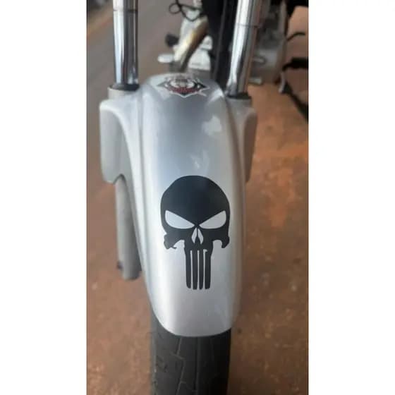 Adesivo Caveira Justiceiro Skull Moto Carro Caminhão Capacete Vinil Resistente Decorativo
