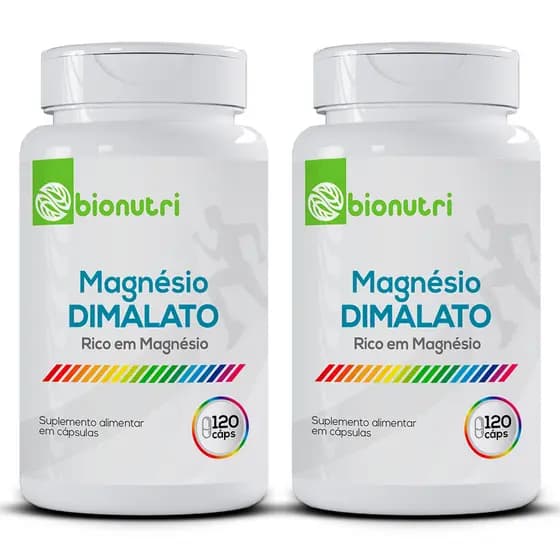 2x Suplemento Magnésio Dimalato 120 Cápsulas Bionutri