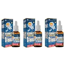 3x FERRIX Suplemento Infantil de Ferro (Ferro 5mg/porção) 30ml Sabor Morango - Flora Nativa