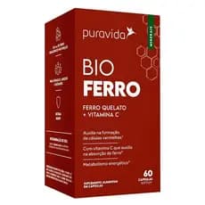 Bio Ferro (Ferro Quelato + Vit C) Suplemento 60 caps - Puravida