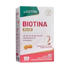 Biotina Suplemento para cabelos e unhas 60 caps - Lauton