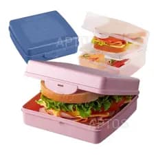 Sanduicheira Plástico Sanremo Pote Porta Sanduiche Pão Merenda Lanche Azul Rosa Transparente Trava