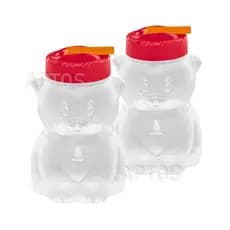 Kit 2 Garrafinhas Gato Lancheira Pequena Escolar Bico Plástico 300ml Gole Gut Sanremo Garrafa Gatinho - 2Un.