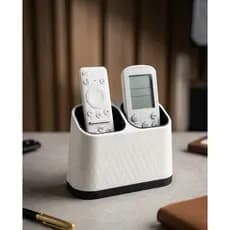 Suporte Porta Controle Remoto Sofisticado - Organizador de Mesa -Sala Tv - 2 divisores