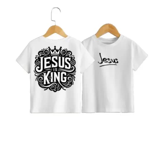 Camiseta infantil cristã, camiseta infantil 100% algodão estampada - LANÇAMENTO