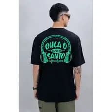 Camiseta masculina oversized, camiseta cristã, camiseta unissex 100% Algodão estampada - Lançamento