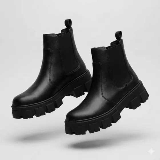 Bota coturno feminino chelsea tratorado tendência blogueira inverno leve e confortável - Oferta