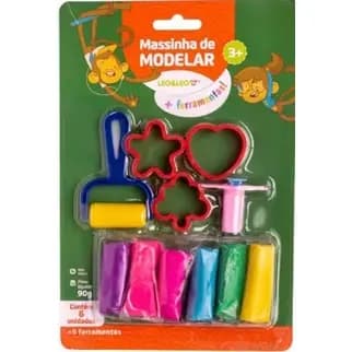 Kit Massa De Modelar 6 Cores Mais 5 Peças -  Leoeleo