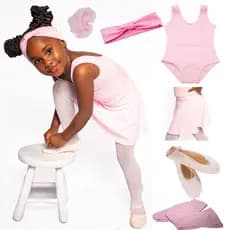 Roupa de Bailarina Ballet Iniciantes Balé Clássico  Conjunto de Ballet Lindo Pequenas Bailarinas kit de Balé Rosa com Sapatilha de Ballet