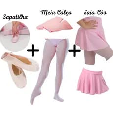 Sapatilha + Meia Calça + Saia Ballet Bale Bailaria kit 3 peças Reposição bale Kit essencial Ballet