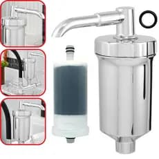 Copo ABS Torneira Filtro Cromado Com Vela Refil Carvão Ativado Para Torneira Filtro Pro-Saúde