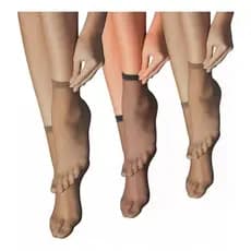 Kit 3 Pares Meia Soquete Feminina Fio 15 Selene