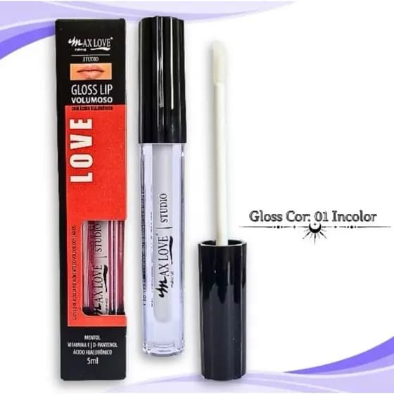 Gloss Lip Volumoso Vegano Cor 01 Max Love