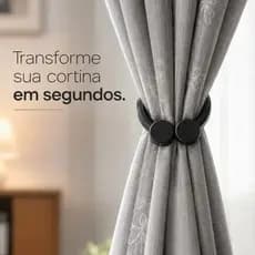 2 Prendedores de Cortina Preto Moderno Minimalista Ideal para 2 metros Largura Sala Cozinha Quarto