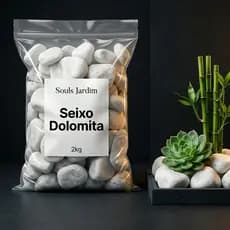 Pedra Seixo Branco de Jardim Dolomita  2kg Para decoração de vasos e jardins