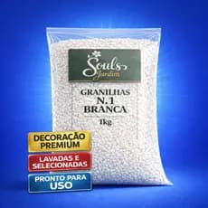 Pedrisco Branco Natural Granilha 1kg para Vasos Jardim Aquário e Suculentas Souls Jardim