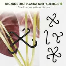 Kit  4, 8 ou 12 Grampos Ganchos Tamanho Pequeno para Plantas Amarração Resistente Versátil e Durável