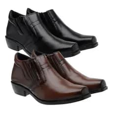 Kit 2 Par de Bota Botina Social Masculina Macia E Elegante Zíper Casual Bico Quadrado Rodeio Barretos Elegante Promoção