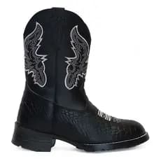 Bota Texana Unissex Infantil Couro Legitimo Confortável Premium Resistente Reforçada