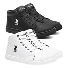 Kit 2 Pares Tênis Sneaker Masculino Polo Casual Cano Alto clássico elegante Original promoção