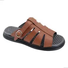 Chinelo Sandália Franciscana Masculina Couro Sintético Massageador Ortopédico Antistress Alívio de dores antiderrapante