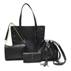 Kit 4 Peças De Bolsas Sacola Transversal Mão+festa Tiracolo Cartira Baguete Saco Baladinha Meia Lua