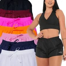 Kit 4 Shorts Tactel Moda Praia Feminino Shortinho tecido leve envio Rápido