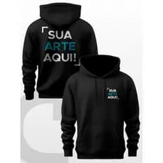 Moletom Personalizado Canguru Com Capuz Com Sua Foto Logo Frase Casaco Blusa De Frio Masculino Feminino Unissex Preto Br