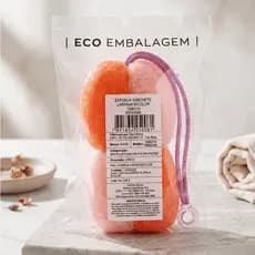 Esponja de Banho Bicolor Laranja Avon Dupla Face Macia e Esfoliante Original