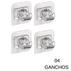 Kit c/ 4 Suporte Adesivo para Varão de Cortina - Instalação Sem Pregos e Ajuste Fácil