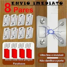 KIT 8 Fecho Magnético De Neodímio Trava Porta Armário Guarda Roupa
